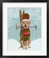 Yellow Labrador, Skiing Fine Art Print