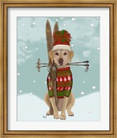 Yellow Labrador, Skiing Fine Art Print