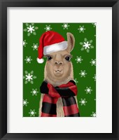 Llama, Christmas Hat Fine Art Print
