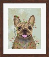 French Bulldog, Christmas Lights 1 Fine Art Print