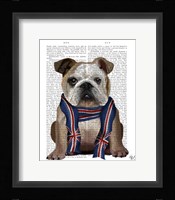 English Bulldog with Scarf Fine Art Print