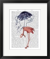 Flamingo and Parasol Fine Art Print