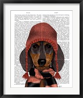 Dachshund in Pink Hat and Scarf Fine Art Print