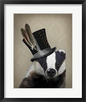 Steampunk Badger in Top Hat Fine Art Print