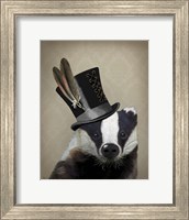 Steampunk Badger in Top Hat Fine Art Print