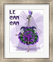 Ostrich, Can Can in Purple and Green Fine Art Print