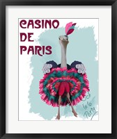 Ostrich, Can Can in Pink and Turquoise Fine Art Print