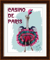 Ostrich, Can Can in Pink and Turquoise Fine Art Print