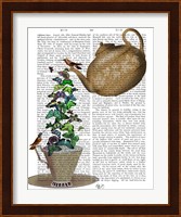 Teapot, Cup and Butterflies Fine Art Print