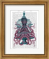 Pink Octopus in Cage Fine Art Print