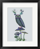 Owl on Mushrooms Fine Art Print