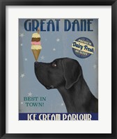 Great Dane, Black, Ice Cream Fine Art Print