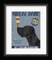 Great Dane, Black, Ice Cream Fine Art Print