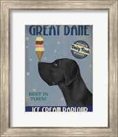Great Dane, Black, Ice Cream Fine Art Print