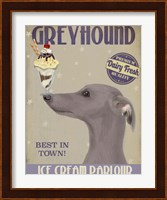 Greyhound, Grey, Ice Cream Fine Art Print