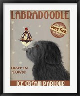 Labradoodle, Black, Ice Cream Fine Art Print