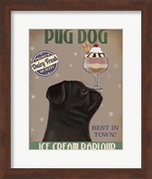 Pug, Black, Ice Cream Fine Art Print