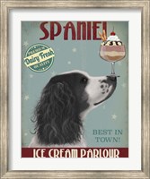 Springer Spaniel, Black and White, Ice Cream Fine Art Print