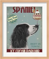 Springer Spaniel, Black and White, Ice Cream Fine Art Print