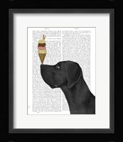 Great Dane, Black, Ice Cream Fine Art Print