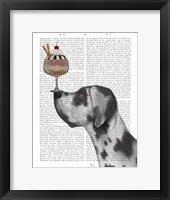 Great Dane, Harlequin, Ice Cream Framed Print