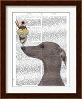 Greyhound, Grey, Ice Cream Fine Art Print