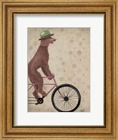 Poodle on Bicycle, Brown Fine Art Print