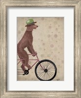 Poodle on Bicycle, Brown Fine Art Print