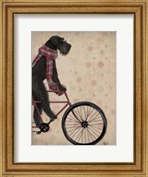 Schnauzer on Bicycle, Black Fine Art Print