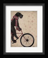 Schnauzer on Bicycle, Black Fine Art Print