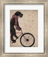 Schnauzer on Bicycle, Black Fine Art Print