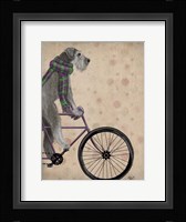 Schnauzer on Bicycle, Grey Fine Art Print