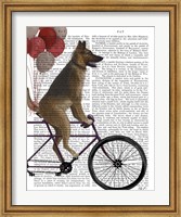 German Shepherd on Bicycle Fine Art Print