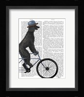 Poodle on Bicycle, Black Fine Art Print