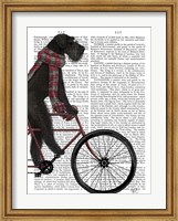 Schnauzer on Bicycle, Black Fine Art Print