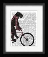 Schnauzer on Bicycle, Black Fine Art Print