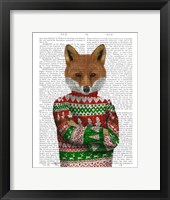 Fox in Christmas Sweater Fine Art Print