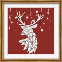 White Deer and Hanging Stars Fine Art Print