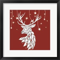 White Deer and Hanging Stars Fine Art Print