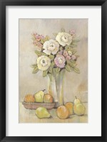 Still Life Study Flowers & Fruit I Fine Art Print