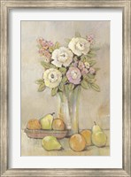 Still Life Study Flowers & Fruit I Fine Art Print
