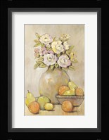 Still Life Study Flowers & Fruit II Framed Print
