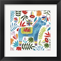 Festive Otomi I Framed Print