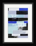 Black & Blue Bricks II Framed Print