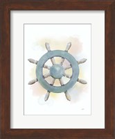 Watercolor Ship's Wheel Fine Art Print