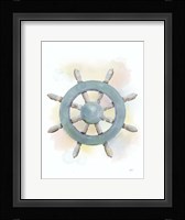 Watercolor Ship's Wheel Fine Art Print