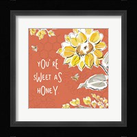 Bee Happy III Spice Framed Print