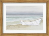 Serene Seaside with Boat Fine Art Print