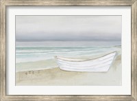 Serene Seaside with Boat Fine Art Print