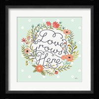 Retro Garden III Mint Framed Print